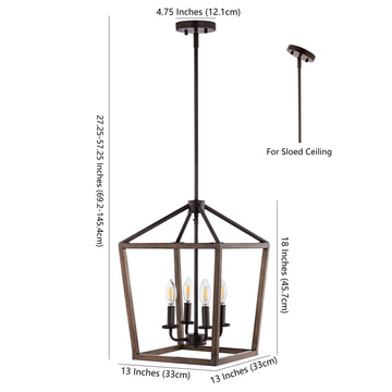 Oria 10" Iron Farmhouse Industrial Lantern LED Pendant - JONATHAN Y